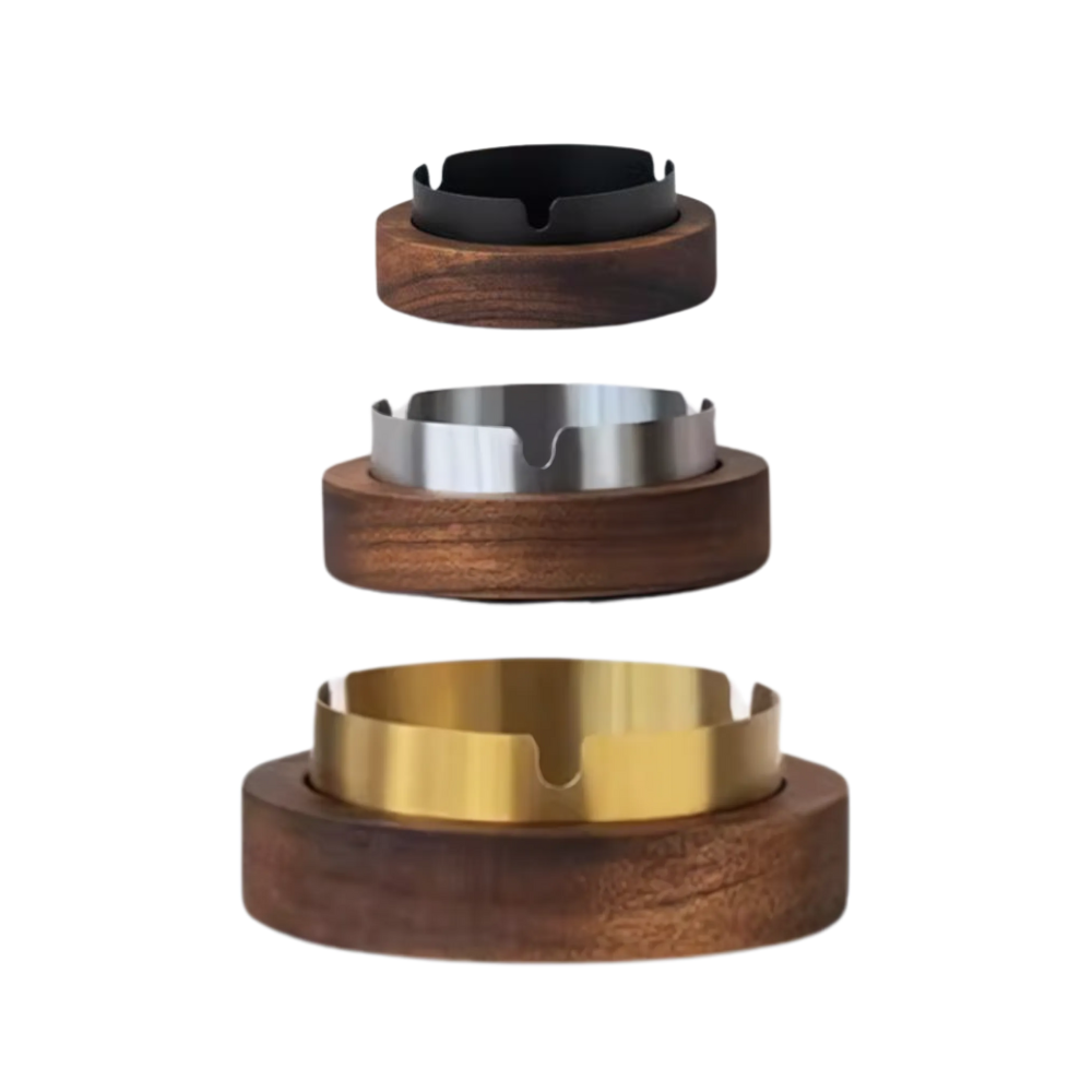 JaJa "SOLID WOOD & METAL ASHTRAY"